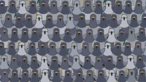 Optical Illusion for IQ Testing Only 1% can find the Cat hidden among Pigeons in 7 seconds! 2