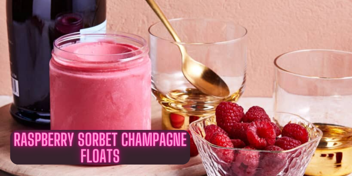 Raspberry Sorbet Champagne Floats